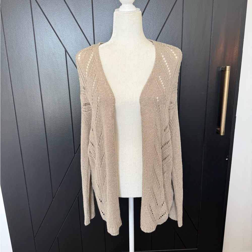 Women's Beige Open Knit Sweater